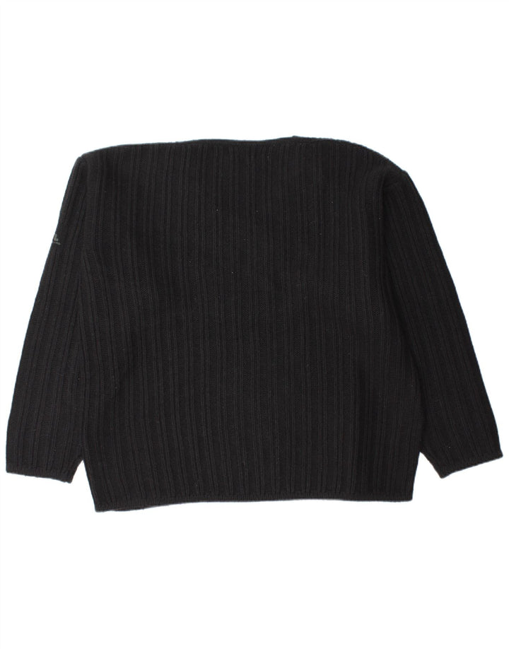 Rifle - Jersey con cuello en V para hombre, talla grande, acrílico negro