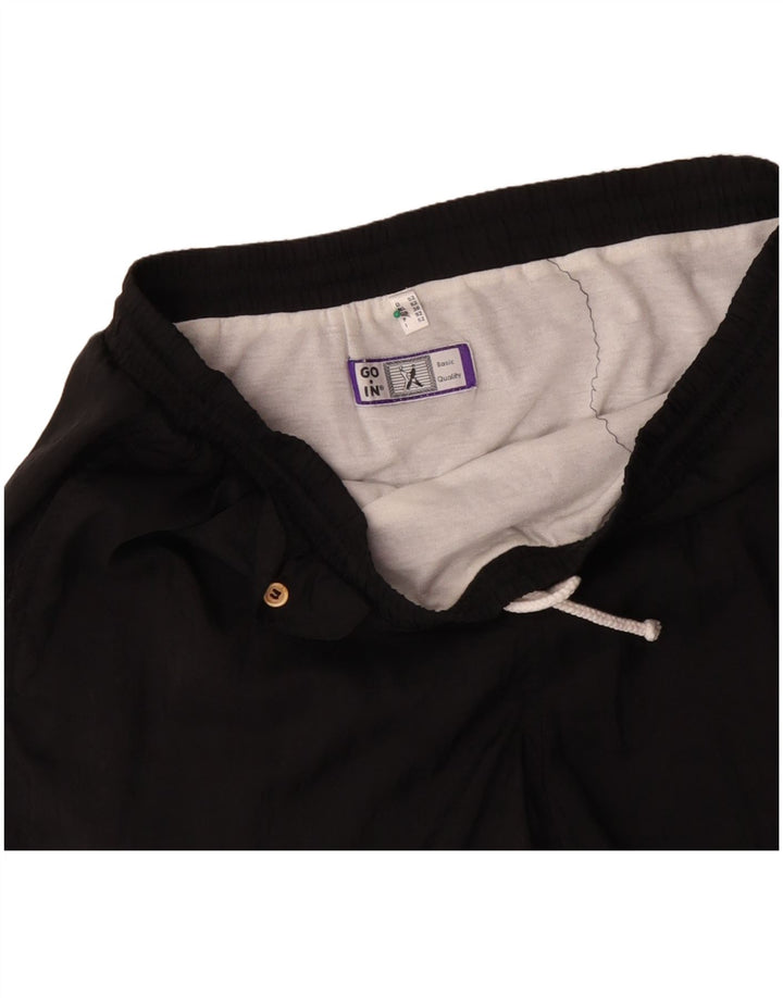 VINTAGE Pantalón corto deportivo para hombre Grande Poliamida negra