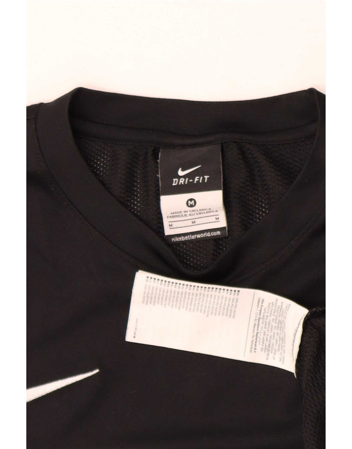 Camiseta Nike Dri Fit para hombre Top medio negro color block Poliéster