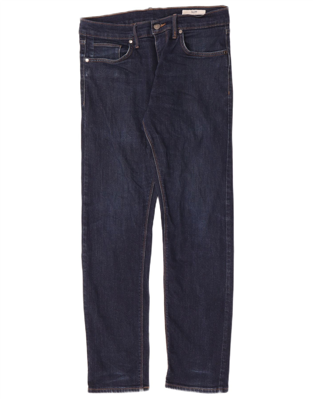 Marks & Spencer Jeans ajustados para hombre W32 L31 Algodón azul marino