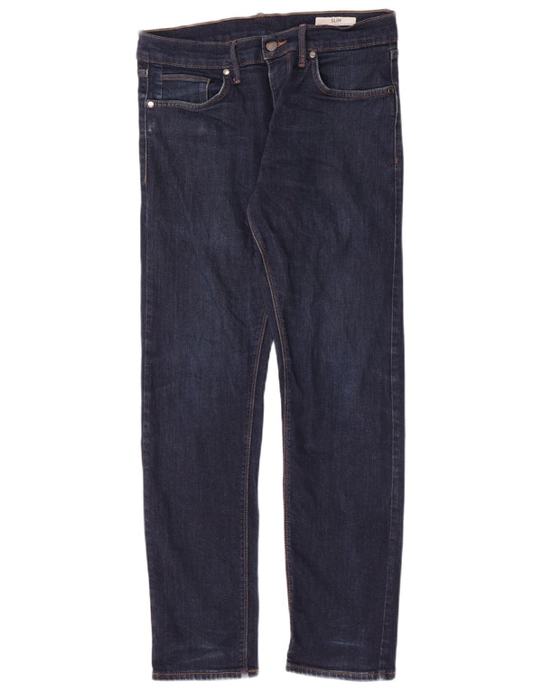 Marks & Spencer Jeans ajustados para hombre W32 L31 Algodón azul marino