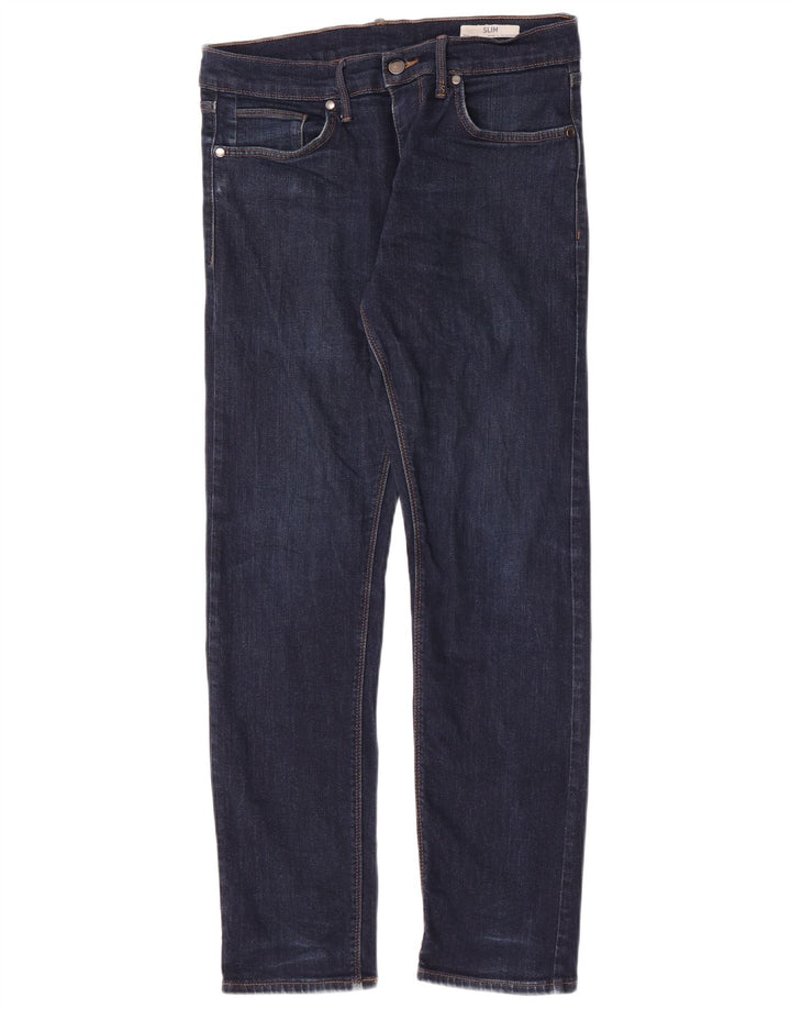 Marks & Spencer Jeans ajustados para hombre W32 L31 Algodón azul marino