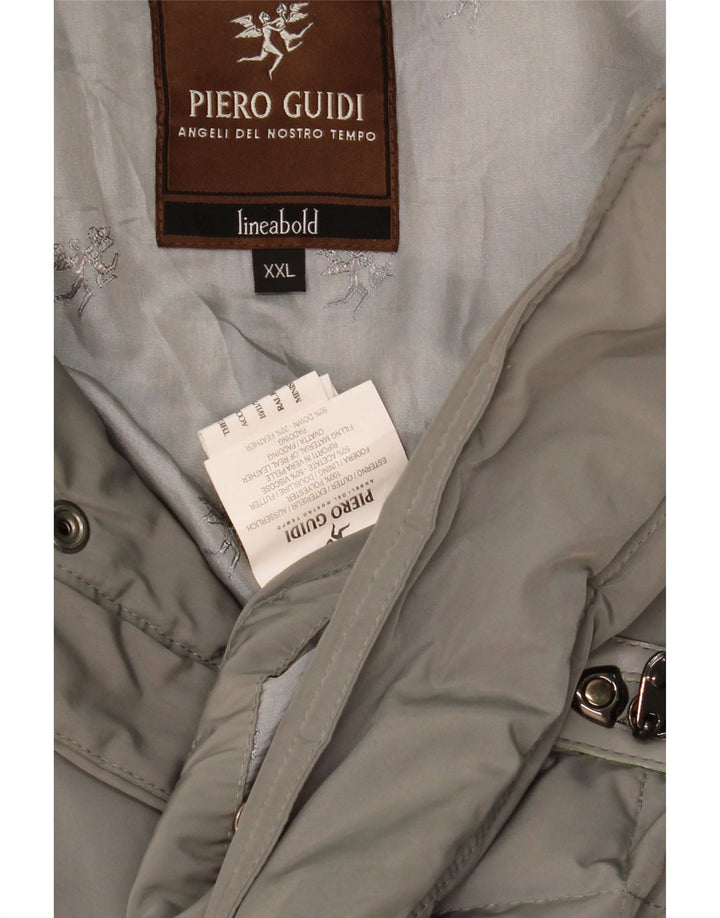 Piero Guidi Abrigo acolchado para hombre UK 44 2XL Gris Poliéster