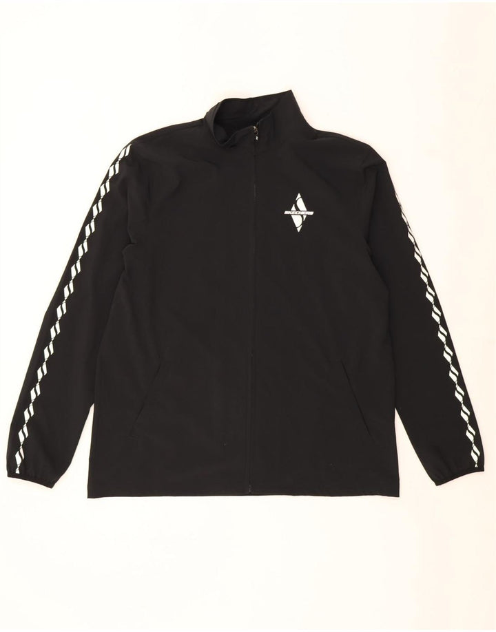 Skechers Chaqueta superior de chándal con gráfico para hombre Poliéster negro grande