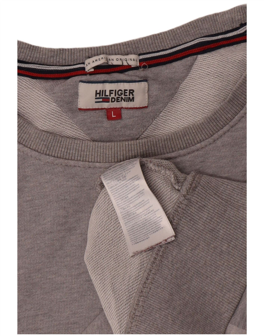Tommy Hilfiger Sudadera Gráfica para Hombre Jumper Large Gris Algodón