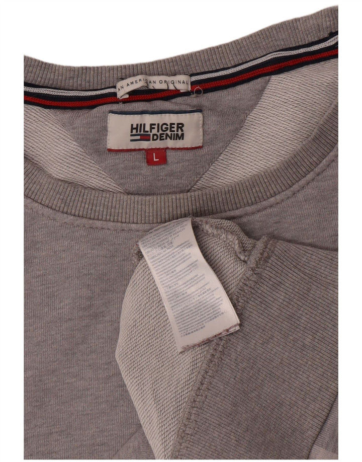 Tommy Hilfiger Sudadera Gráfica para Hombre Jumper Large Gris Algodón