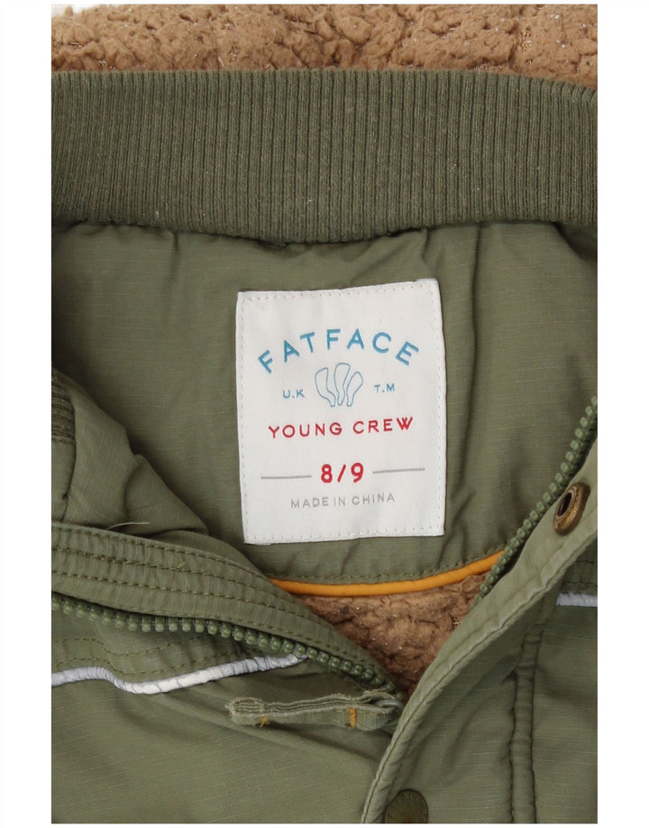 Parka con capucha para niño Fat Face 8-9 años Caqui Algodón