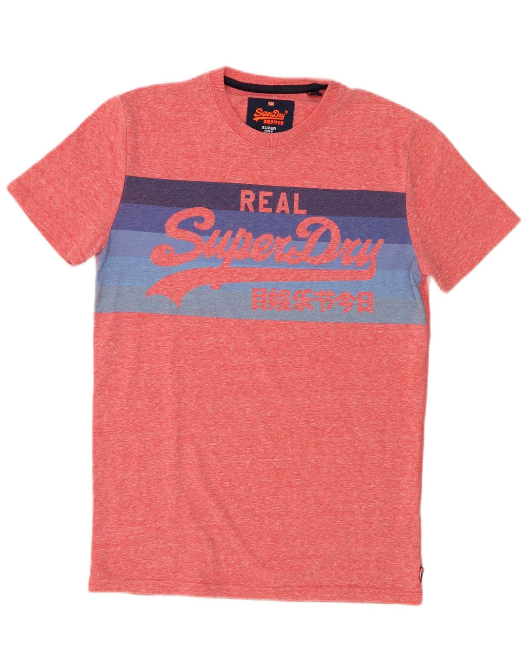 Superdry Camiseta con gráfico gráfico para hombre, talla pequeña, poliéster moteado en rosa