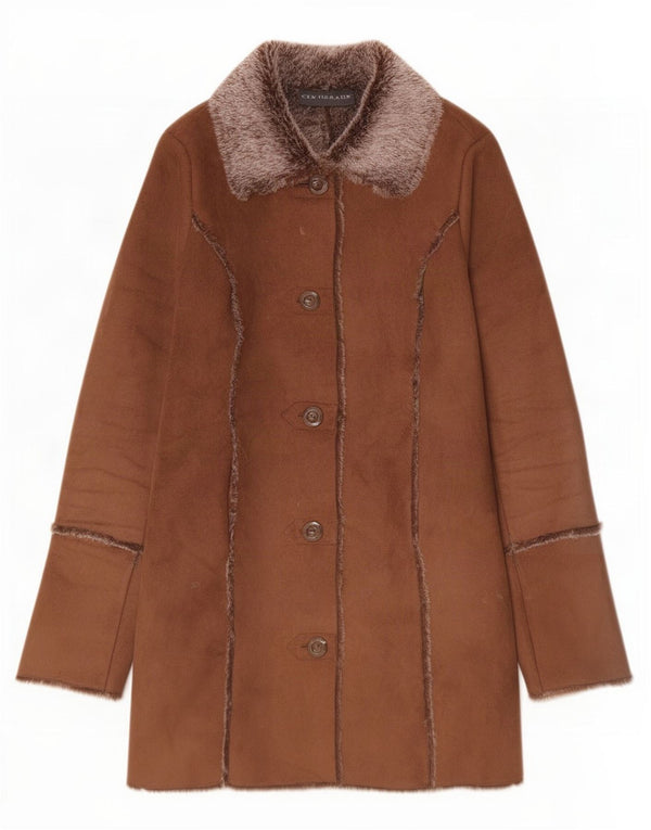 Centigrade Abrigo Sherpa extragrande para mujer UK 10 Small Marrón Poliéster