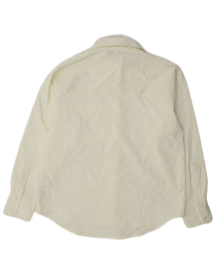 Zara Mujer Camisa De Pana Extragrande UK 10 Small Off White Poliéster