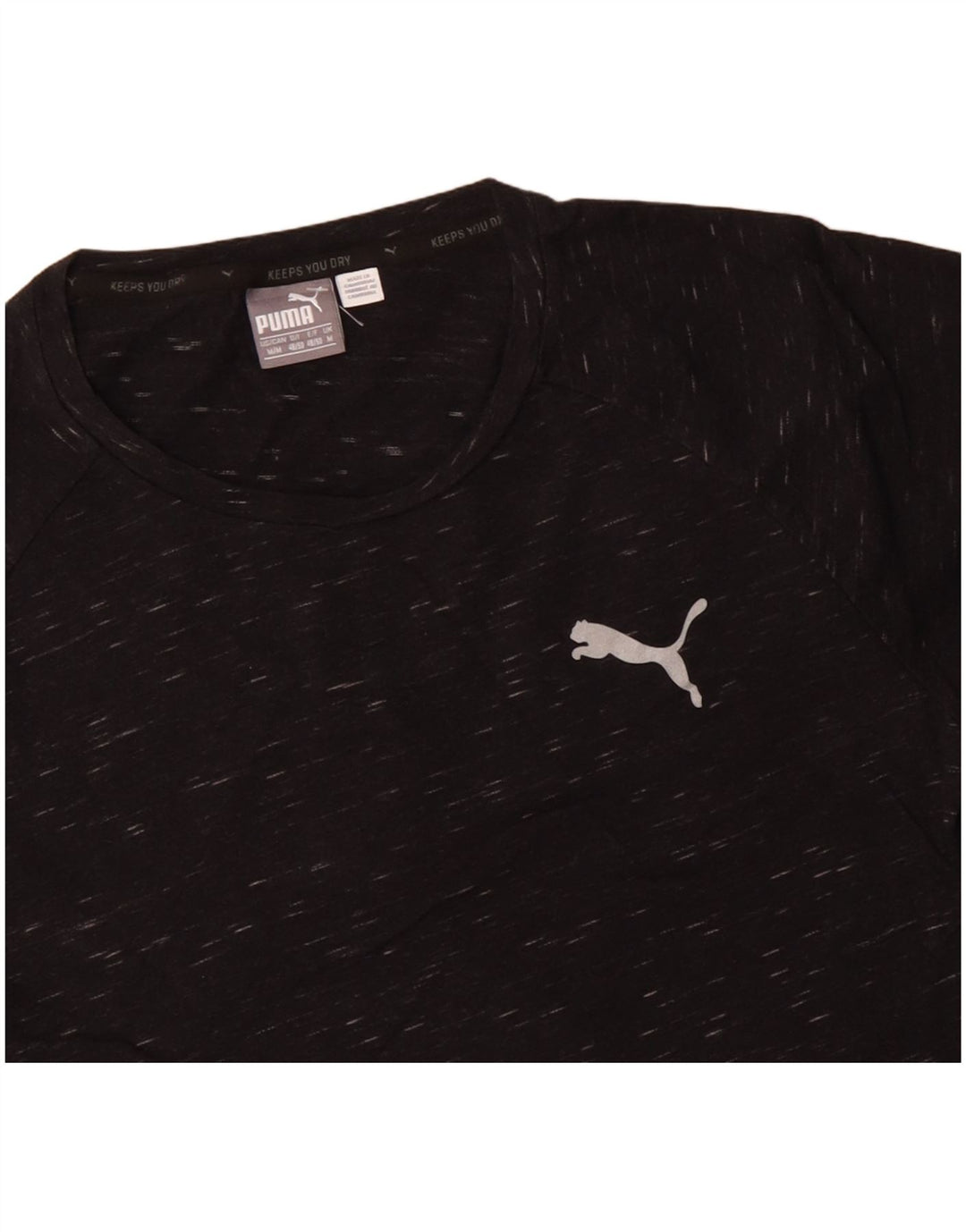 Camiseta PUMA para hombre Top mediano de algodón moteado negro