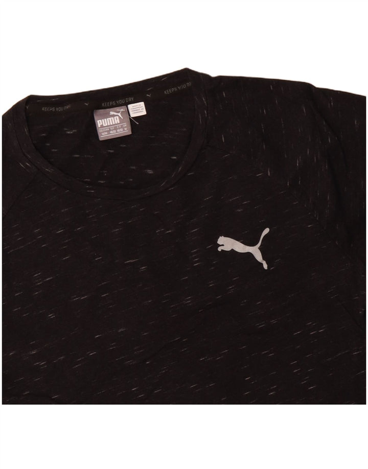 Camiseta PUMA para hombre Top mediano de algodón moteado negro