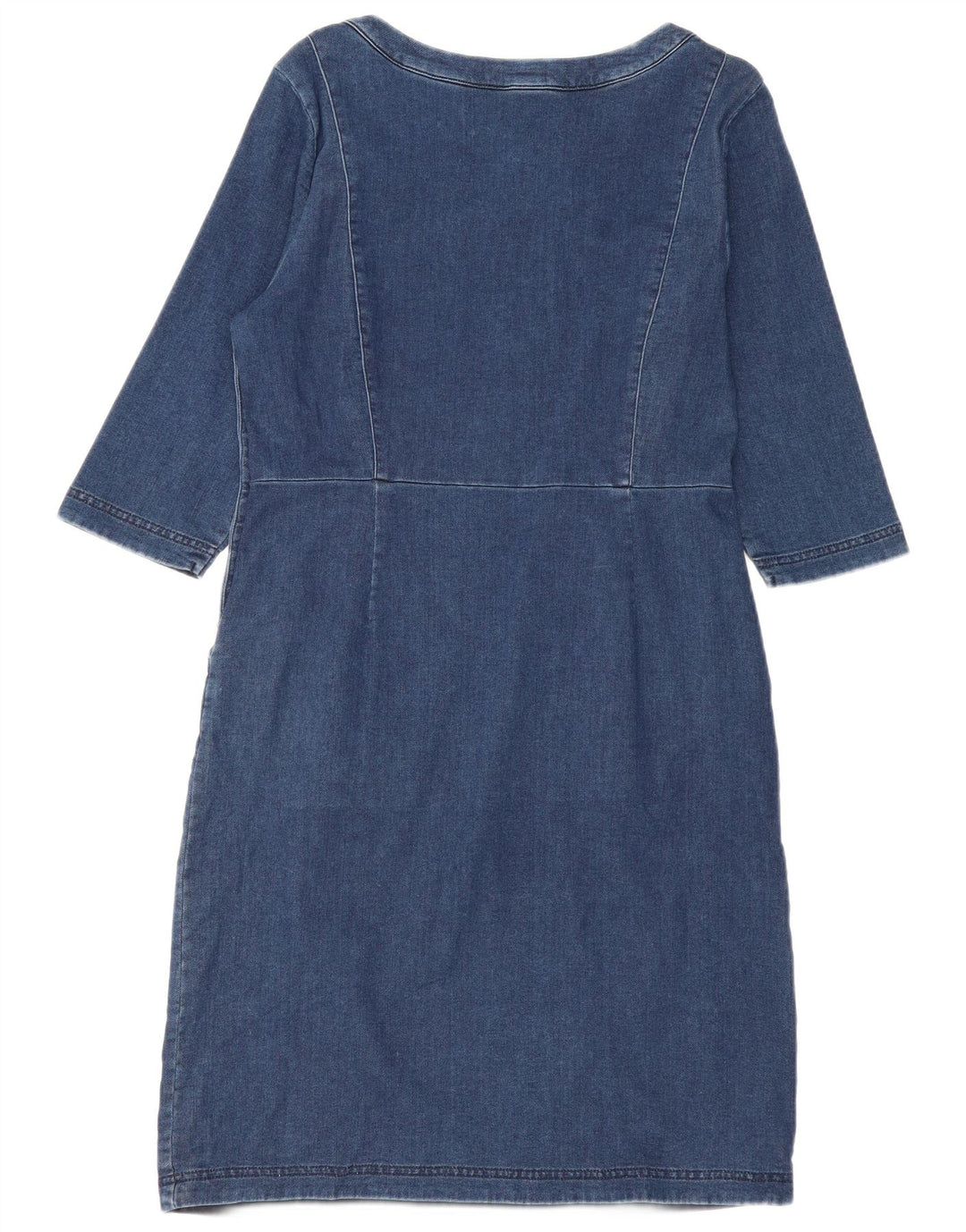 Laura Ashley Vestido básico de manga 3/4 para mujer UK 44 Algodón azul grande