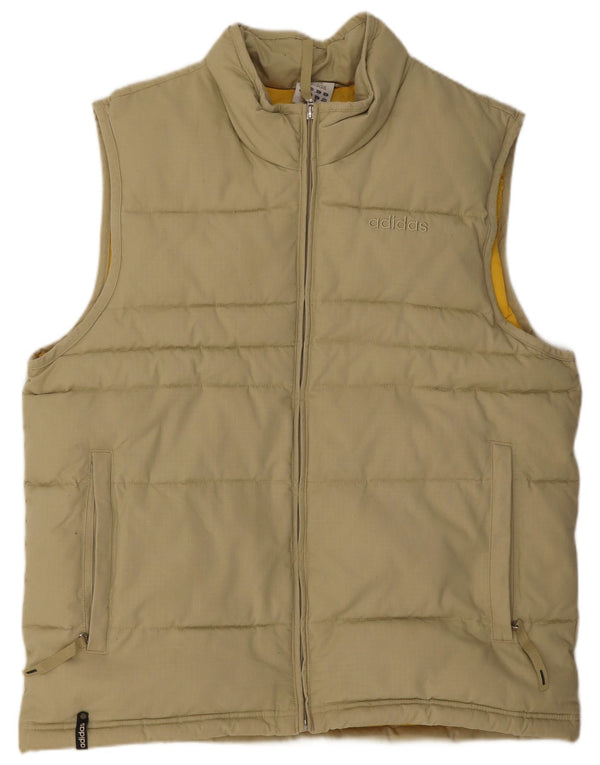 Adidas Chaleco acolchado para hombre UK 38 Algodón beige medio