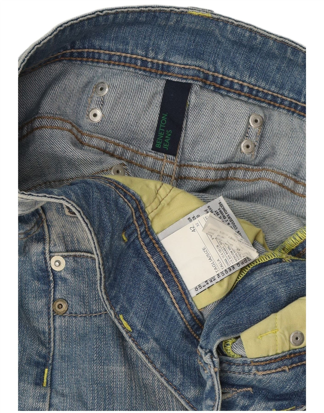 Benetton Minifalda Vaquera IT 42 Medium W32 Azul Algodón
