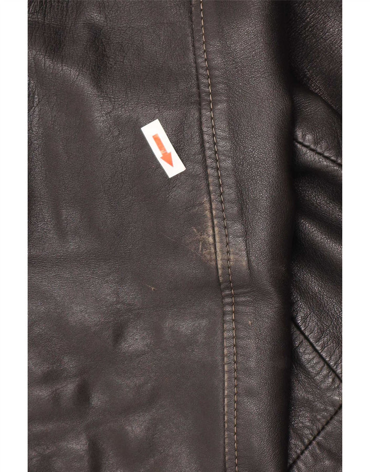 Vintage hombres chaqueta de cuero Reino Unido 40 grande negro