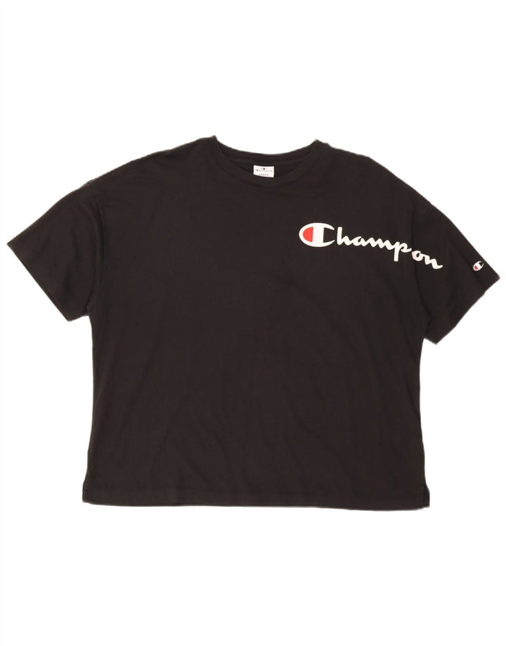 Champion Camiseta con gráfico extragrande para mujer UK 40 Grande Negro