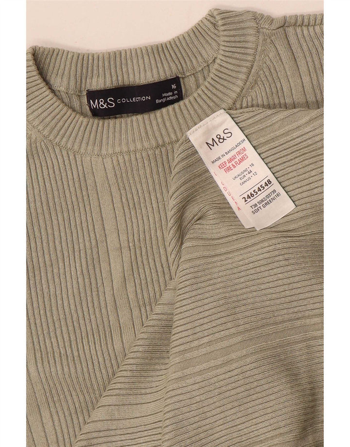 Marks & Spencer Top para mujer de manga larga UK 46 Large Viscosa caqui