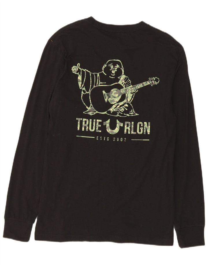 True Religion Top gráfico para hombre de manga larga de algodón negro pequeño