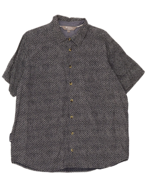 Camisa de manga corta para hombre Mountain Warehouse XL Algodón geométrico azul marino