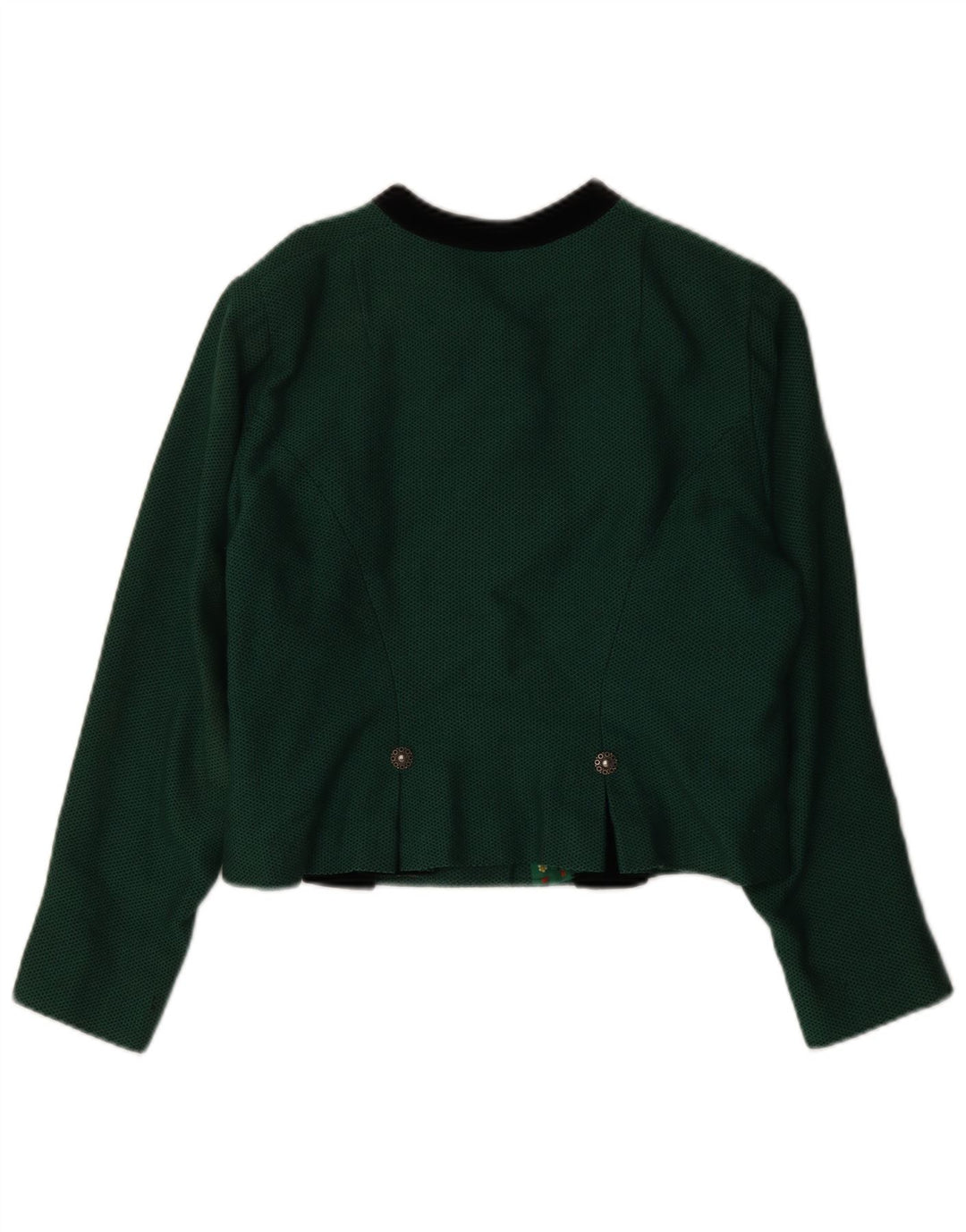 Vintage mujer crop 5 botón Blazer chaqueta Reino Unido 14 verde medio