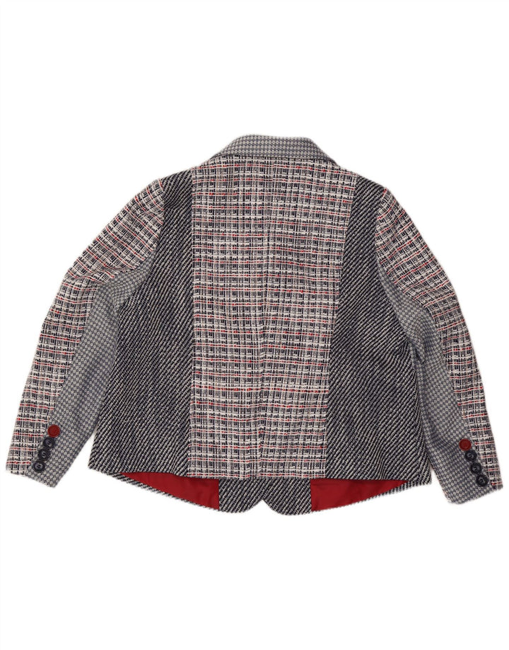 JOE BROWNS Chaqueta tipo blazer de 4 botones para mujer UK 22 3XL Azul marino a cuadros