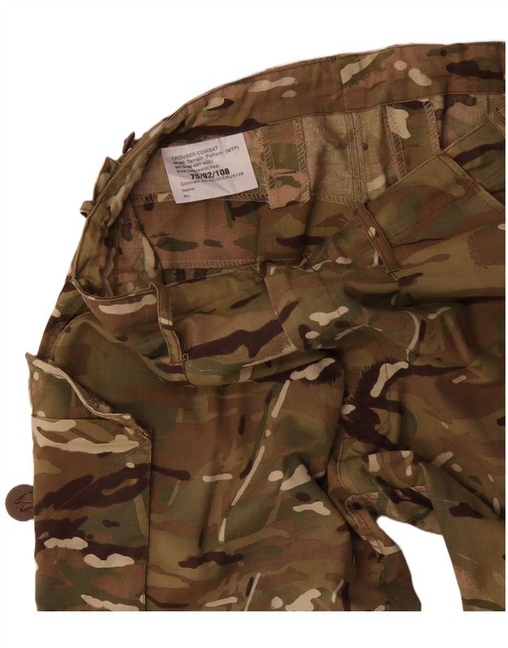 VINTAGE Pantalón cargo recto para hombre W34 L29 Algodón de camuflaje caqui