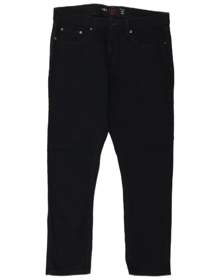 Marks & Spencer Jeans ajustados para hombre W32 L29 Algodón azul marino