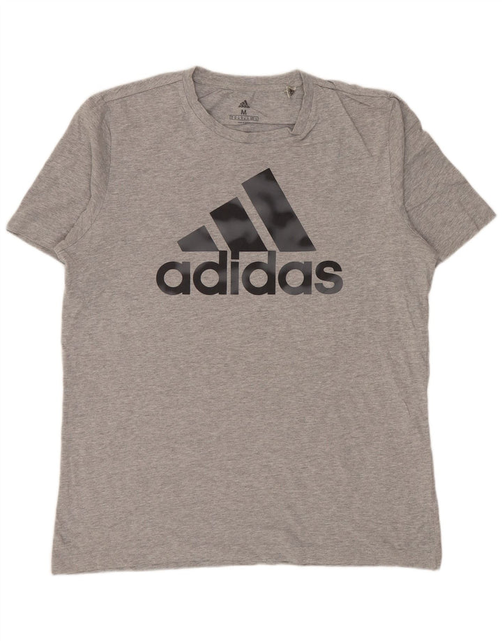 ADIDAS Camiseta gráfica para hombre Top de algodón moteado gris medio