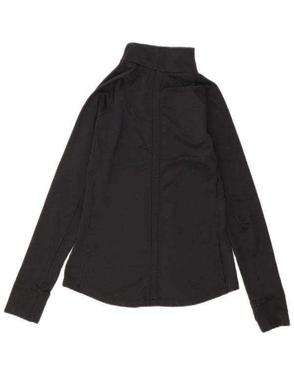 UNDER ARMOUR Womens Zip Neck Tracksuit Top UK 10 Small Black