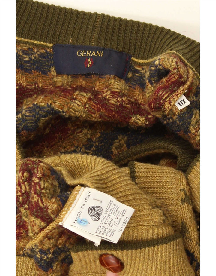 Gerani Cárdigan para hombre de lana floral beige grande