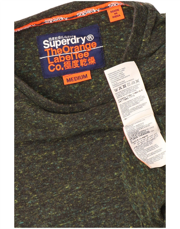 Superdry Camiseta para hombre Top Medium Khaki de algodón moteado