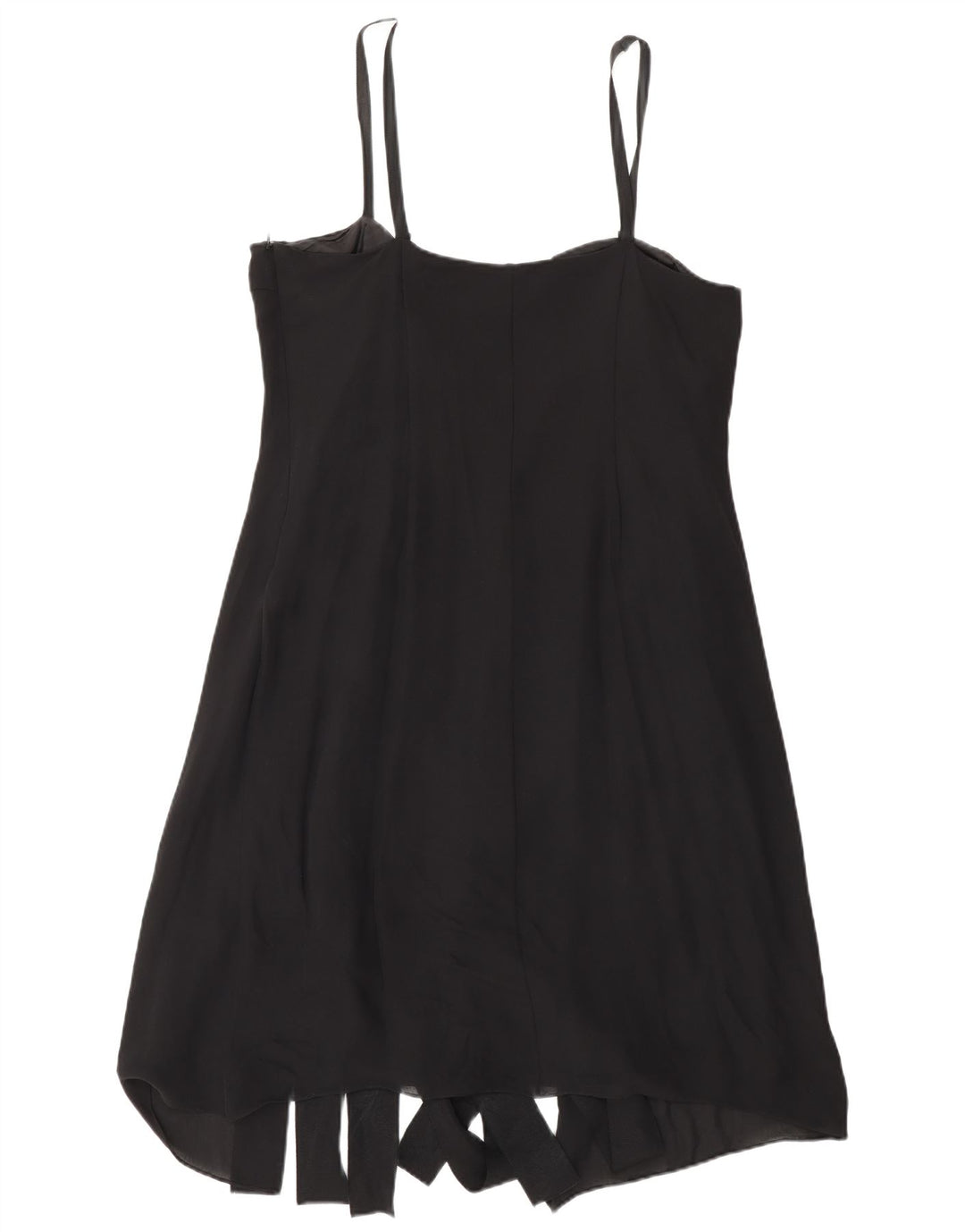 Fenn Wright Manson Vestido acampanado para mujer UK 46 Grande Seda negra