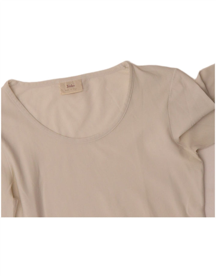 SISLEY Top de mujer de manga larga UK 10 Small White