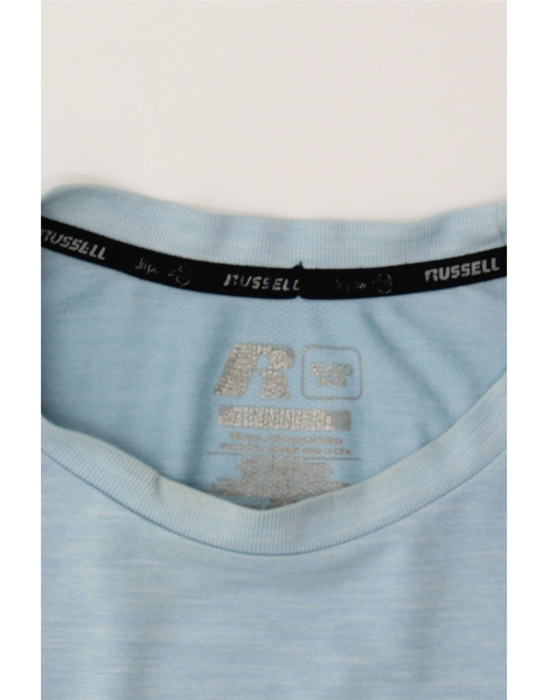 RUSSELL ATHLETIC Mens T-Shirt Top XL Blue Nylon Vintage Russell Athletic and Second-Hand Russell Athletic from Messina Hembry 