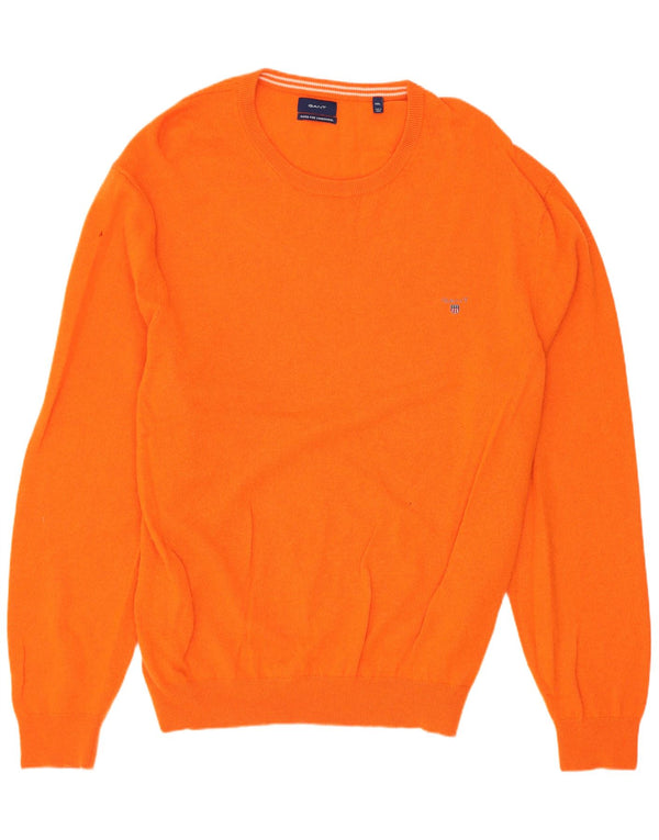 Gant Jersey De Cuello Redondo Para Hombre 4XL Lana De Cordero Naranja
