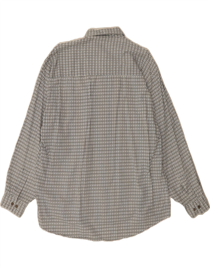 LERROS Mens Shirt Large White Check Cotton Vintage Lerros and Second-Hand Lerros from Messina Hembry 
