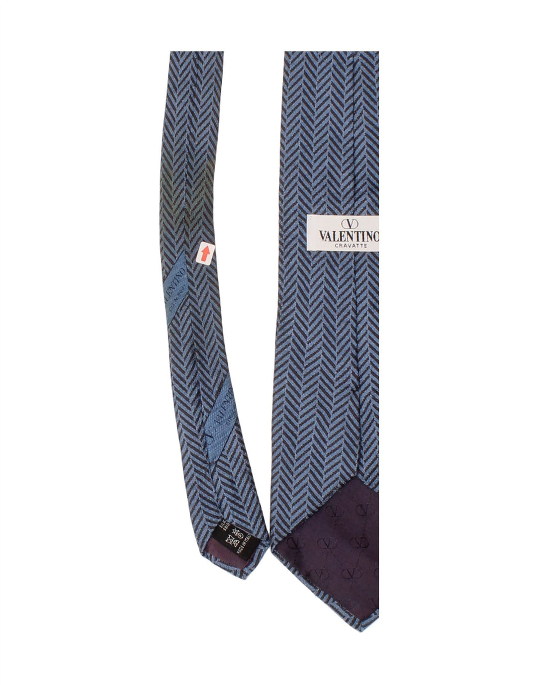 Corbata Valentino para hombre talla única azul en espiga de seda clásica
