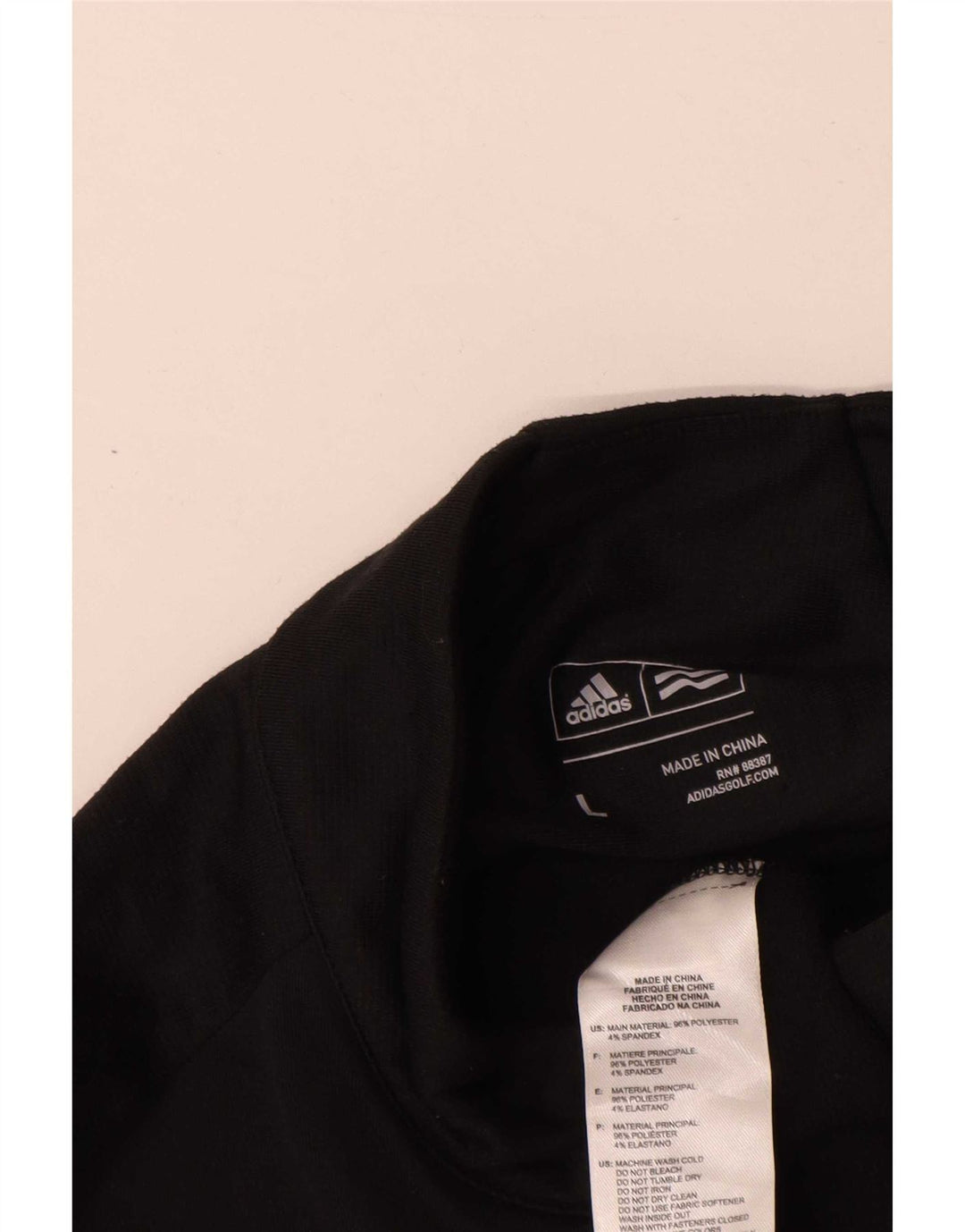 Adidas - Chándal con cremallera y cuello para hombre, talla grande, poliéster negro