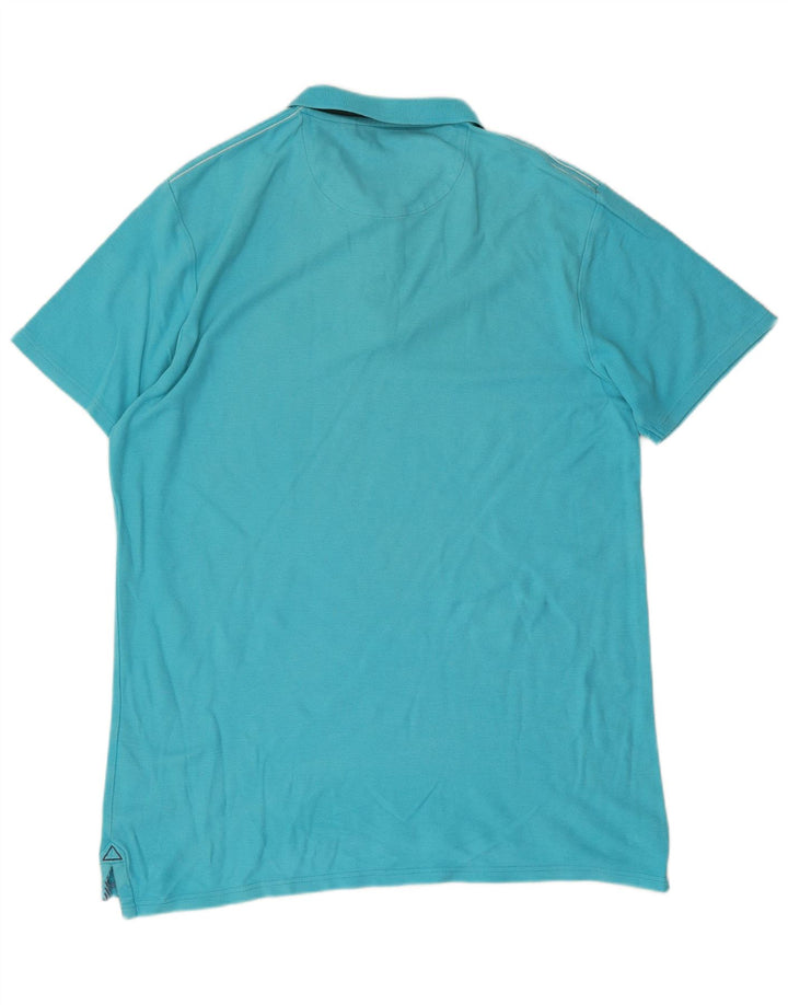 FAT FACE Mens Polo Shirt Large Blue Cotton