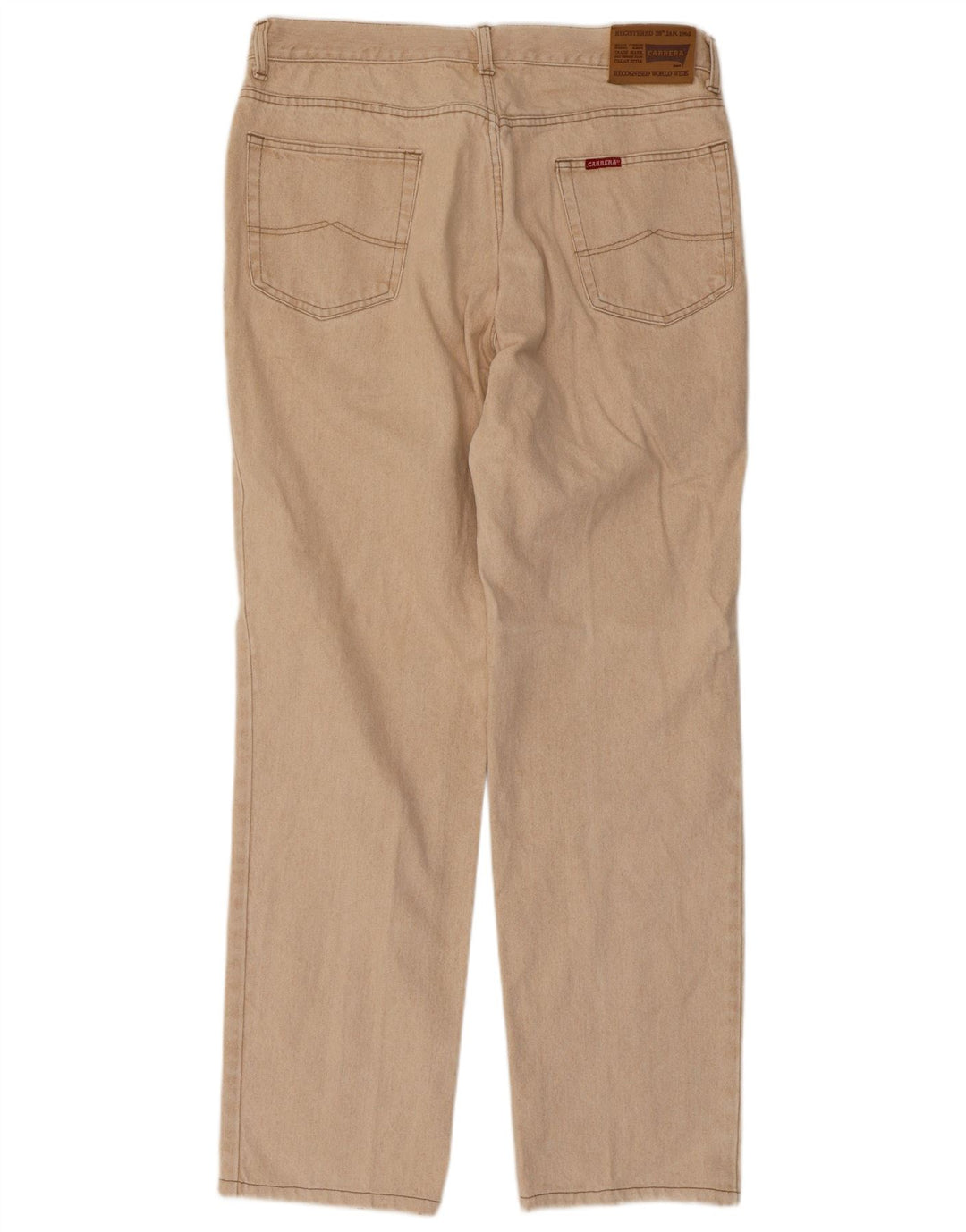 Vaqueros rectos para hombre Carrera W38 L32 Algodón beige