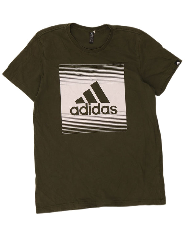 Adidas - Camiseta gráfica para hombre, talla grande, algodón verde