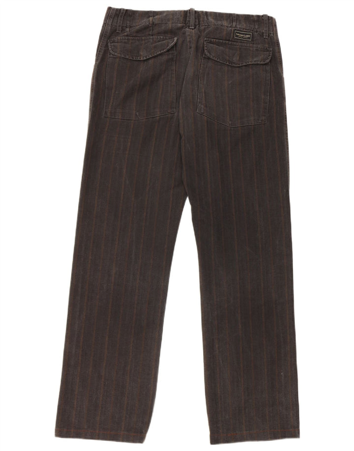 Marlboro Classics Pantalones casuales rectos para hombre W32 L30 Grey Herringbone