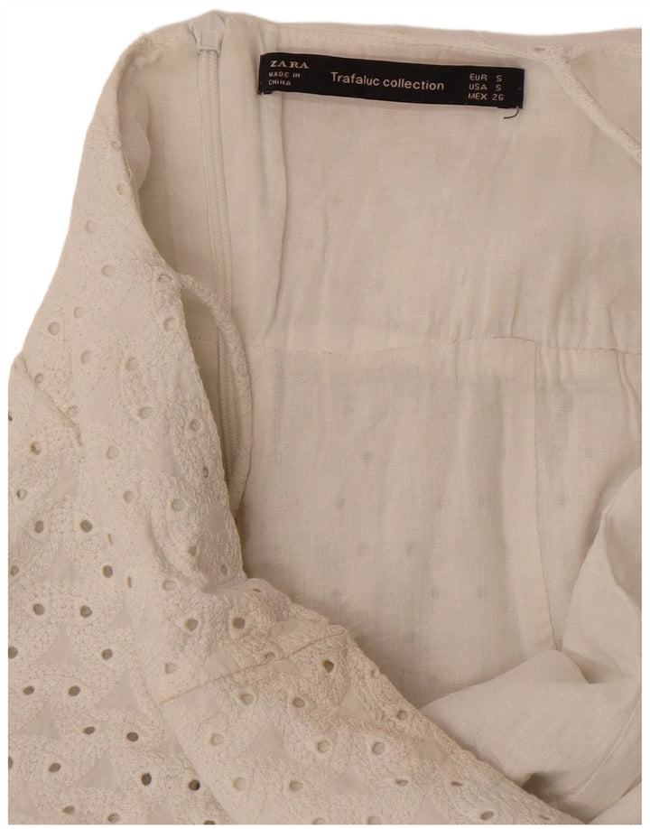 Zara Mujer Mono Corto Reino Unido 10 Pequeño Blanco