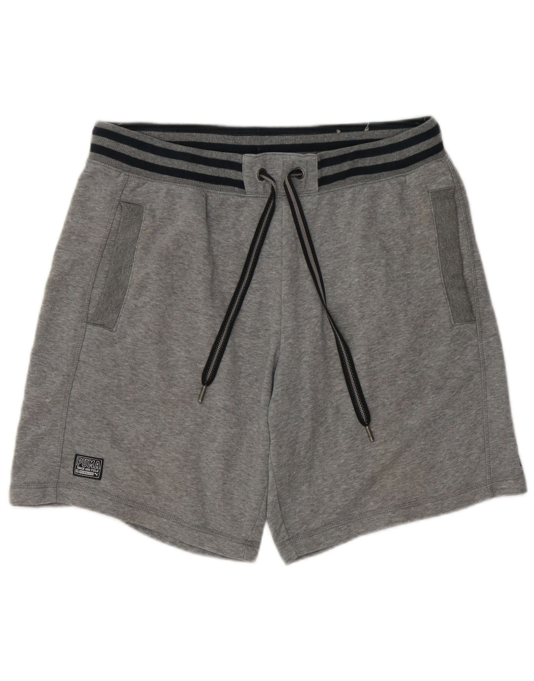 Puma Pantalones cortos deportivos gráficos para hombre de algodón gris grande