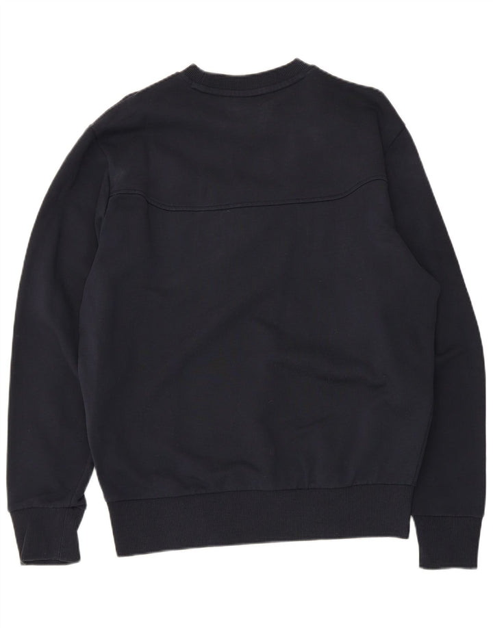 HUGO BOSS Hombre | Sudadera con gráfico tipo jersey de algodón azul marino mediano