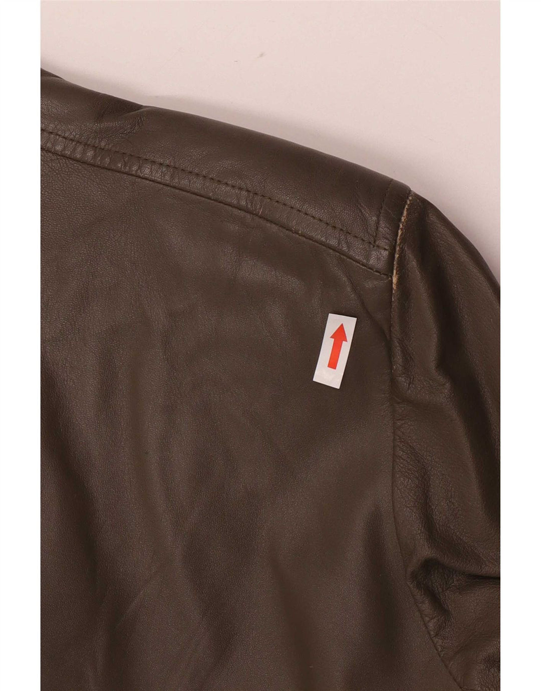Chaqueta de cuero vintage para mujer IT 48 XL Caqui
