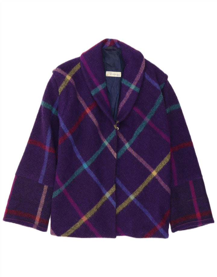 Abrigo Kadlec para mujer UK 46 Large Purple Check