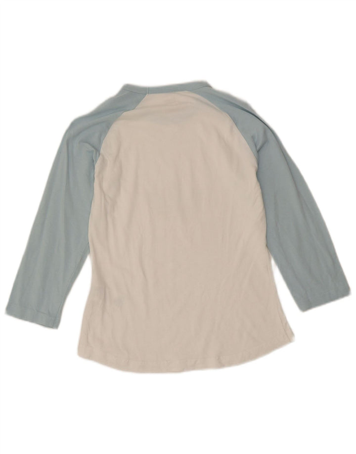 Adidas Top gráfico para mujer manga 3/4 IT 44 Algodón color block blanco mediano