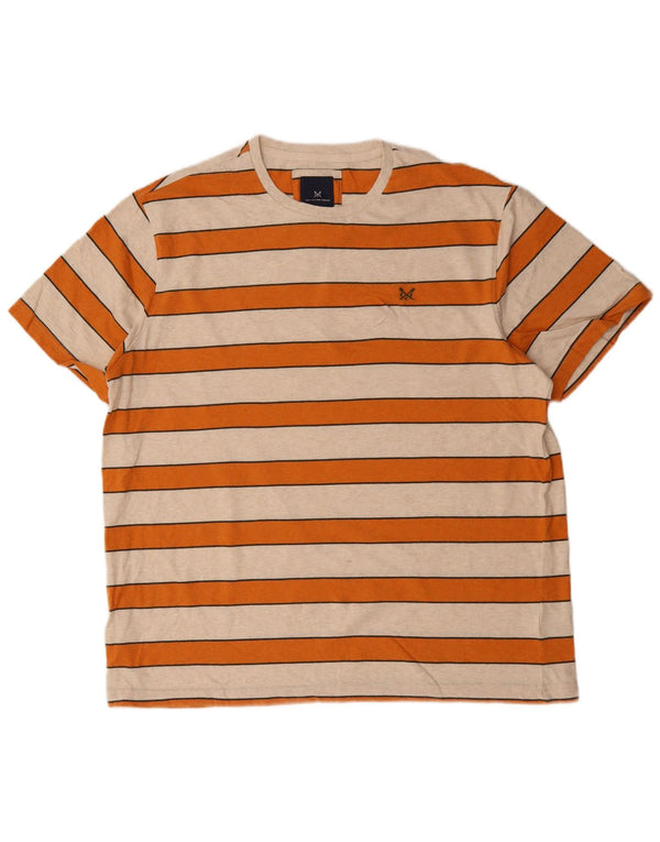 Crew Clothing Camiseta para hombre Top 2XL Algodón a rayas beige